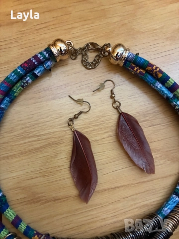 Колие с обеци, снимка 4 - Бижутерийни комплекти - 52973585