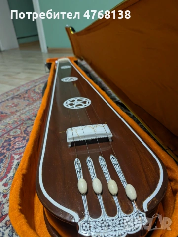Handmade Tun Wood Box Tanpura: 4-String Indian Instrument with Inlay(Танпура), снимка 3 - Струнни инструменти - 53866137