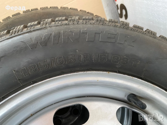 4бр Зимни гуми с железни джанти 185/65/15 5х100 15 5x100, снимка 2 - Гуми и джанти - 51870733