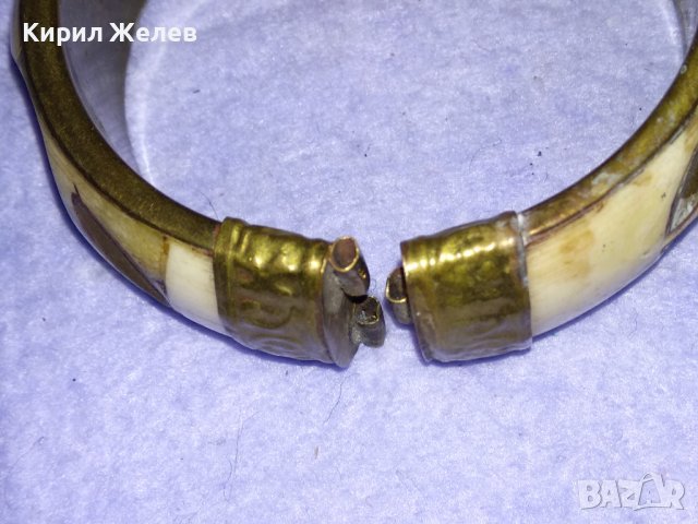 СТАРИННА БРОНЗОВА ТРАДИЦИОННА РЪЧНА ИЗРАБОТКА ТИБУТСКА ГРИВНА с КАМИЛСКА КОСТ с НУЖДА от ЩИФТ! 38336, снимка 10 - Антикварни и старинни предмети - 41265387