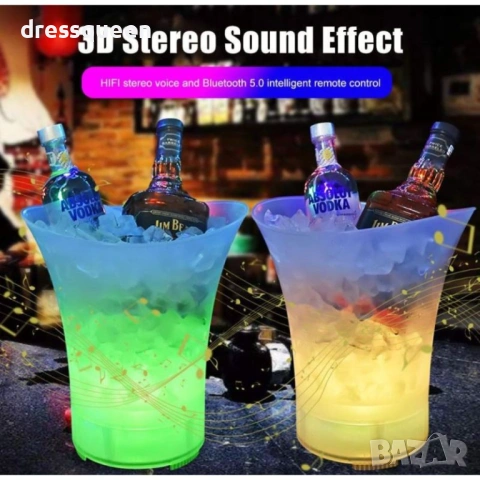 4863 Ледарка с 4 високоговорителя, RGB светлини и 7 фиксирани цвята – Пълно парти изживяване, снимка 3 - Други стоки за дома - 53711887