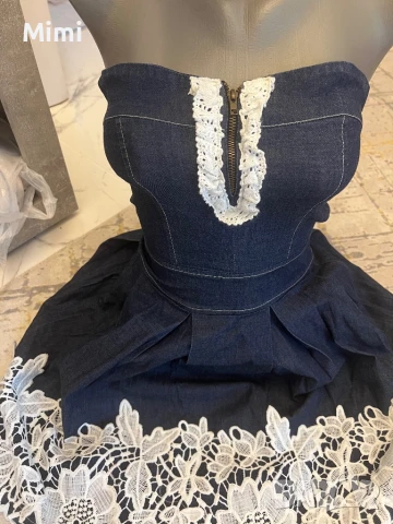 Кукленска дънкова рокля , снимка 2 - Рокли - 51055893