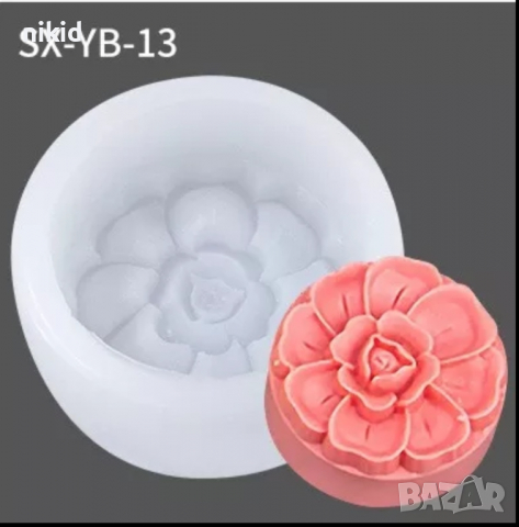 Високо цвете лунни сладки силиконов молд форма сапун гипс свещ шоколад, снимка 2 - Форми - 36188224