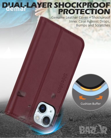 Калъф SHIELDON за: iPhone 15 Plus 5G 6.7"-черен; iPhone 15 6.1"-червен, снимка 8 - Калъфи, кейсове - 42356123