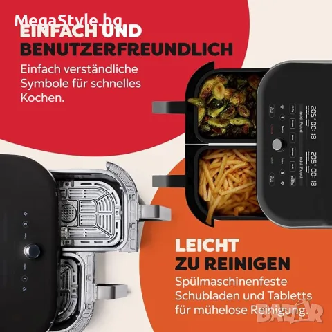 Фритюрник с горещ въздух Instant Vortex Plus Двойна кошница с ClearCook - 7.6L, снимка 5 - Фритюрници - 56090038