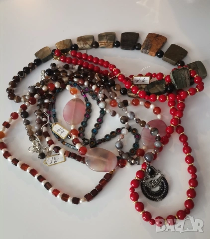 5 БРОЯ гердани и колиета от натурални камъни, снимка 2 - Колиета, медальони, синджири - 53260057