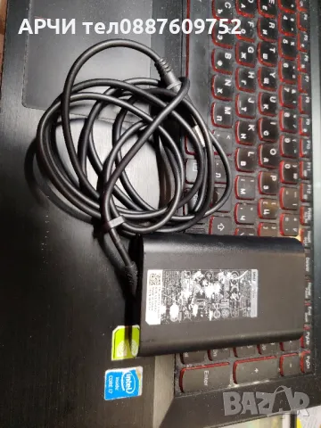 Оригинален AC адаптер Dell 65W 19.5V 3,3 А HA65NM130 светещ накрайник, снимка 2 - Кабели и адаптери - 50098473