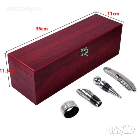 НОВА ЛУКСОЗНА ДЪРВЕНА КУТИЯ ЗА ВИНО. СЕТ ЗА ВИНО. ПОДАРЪЧНА КУТИЯ ЗА ВИНО С АКСЕСОАРИ И ШАХ. ШАХМАТ., снимка 4 - Други стоки за дома - 36845236