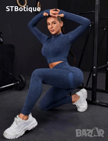 💕Безшевен спортен комплект с цип – Елегантен, удобен и модерен!💕, снимка 5 - Спортни екипи - 51952047