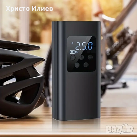 Преносим компресор за гуми помпа за гуми с LED дисплей и вградена батерия, снимка 7 - Аксесоари и консумативи - 51577303