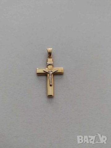 златна висулка кръст 48965, снимка 1 - Колиета, медальони, синджири - 41884894