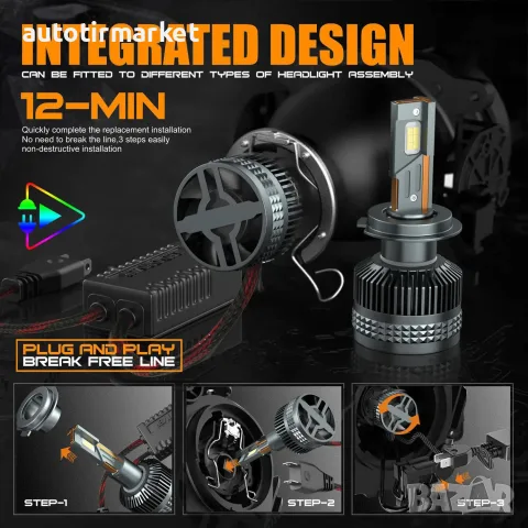 LED крушки H7 12V/24V – X20 LED – T151, снимка 4 - Аксесоари и консумативи - 56054106