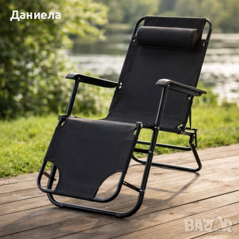 Сгъваем шезлонг с възглавница - стилен и функционален, снимка 9 - Градински мебели, декорация  - 53833202