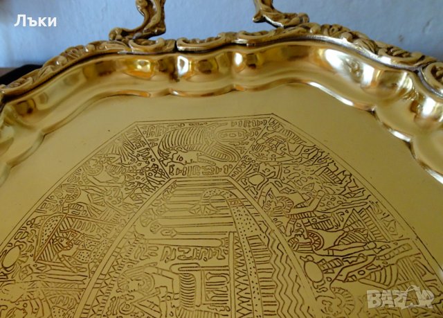 Бронзов поднос барок,картина Египет. , снимка 9 - Антикварни и старинни предмети - 35950980