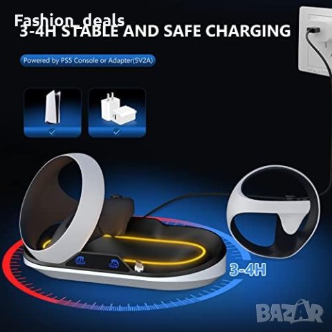 Нова Док Станция за зареждане за PSVR 2 контролери/Type-C, снимка 4 - Аксесоари - 41652389