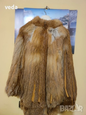 Дизайнерско палто с естествен косъм от лисица, снимка 5 - Палта, манта - 53355770