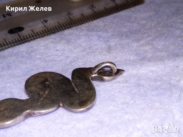 ЗМИЕВИДЕН СРЕБЪРЕН АРТ ПЕНДАНТ МЕДАЛЬОН СРЕБРО 925 ИНКРУСТИРАН с РАЗНОЦВЕТЕН КРАЛСКИ СЕДЕФ 38704, снимка 10 - Колиета, медальони, синджири - 41741621