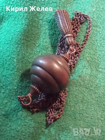 СТАРА ВИНТИДЖ АРТ ДЕКО МЕДНА МНОГО КРАСИВА ЕФЕКТНА ОГЪРЛИЦА КОЛИЕ МЕДАЛЬОН 27896, снимка 12 - Колиета, медальони, синджири - 37128313