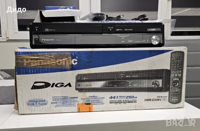 🥇🏆🥇ЧИСТО НОВО Комбо Panasonic DMR-EX98V (VHS / DVD / 250GB HDD / HDMI / USB)