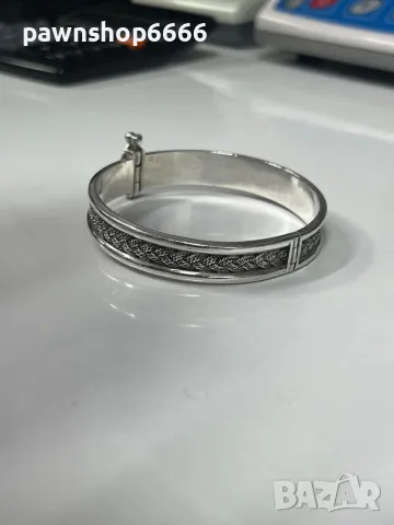 Уникална сребърна гривна – ръчна изработка, проба 800, снимка 9 - Гривни - 49532045