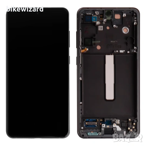 OLED дисплей с тъчскрийн за Galaxy S21 FE 5G – черен с рамка НОВ, снимка 4 - Резервни части за телефони - 53639845