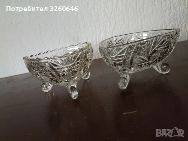 Триъгълни стъклени купички , снимка 2 - Сервизи - 55929772