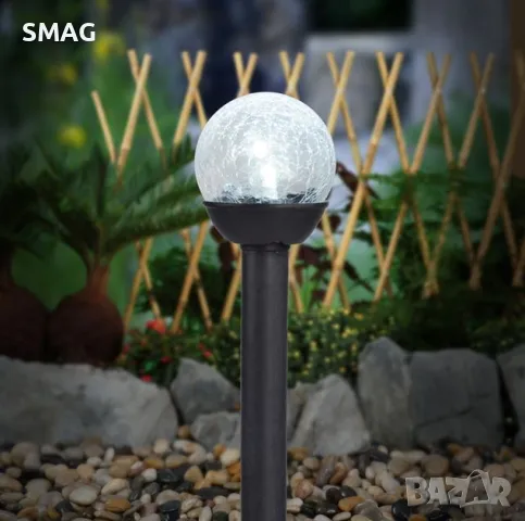 Слънчев фенер соларна лампа топка черен 23.5cm S_1123309