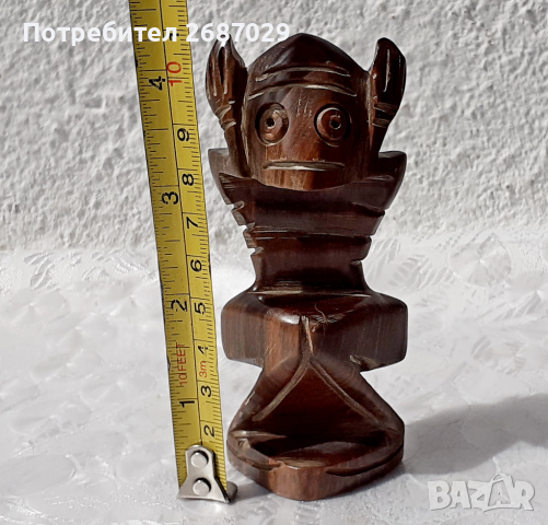 Желязно дърво, дървена фигурка, статуетка, мъж, музикант, Кастро, снимка 5 - Статуетки - 36263463