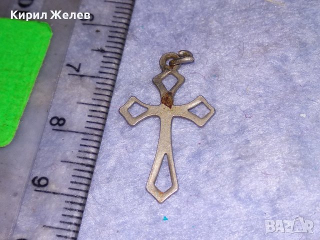 СТАРО ПОСРЕБРЕНО СТОМАНЕНО АЖУРНО РЕТРО КРЪСТЧЕ РЪЧНА ИЗРАБОТКА 38224, снимка 2 - Антикварни и старинни предмети - 40938737