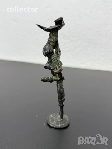 Индийска бронзова племенна фигура. №7497, снимка 5 - Антикварни и старинни предмети - 52064181