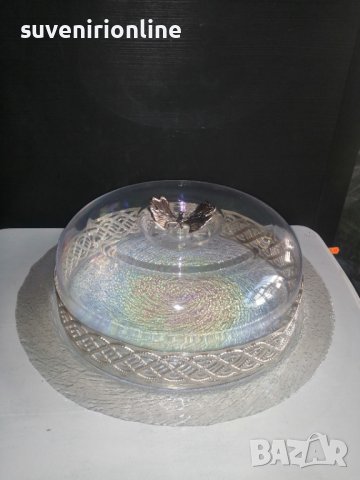Стъклен поднос за торта/кекс с капак, снимка 4 - Аксесоари за кухня - 40012060