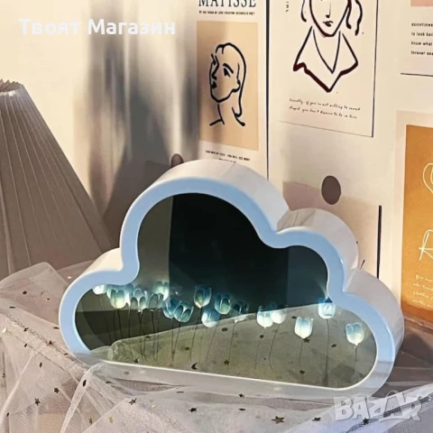  Магическа нощна лампа 2 в 1 с огледален ефект – LED светлина | Топло бяло сияние, снимка 4 - Други - 51081128