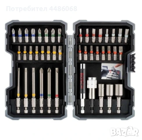 Bosch комплект, връхчета, магнитни битове 43 части