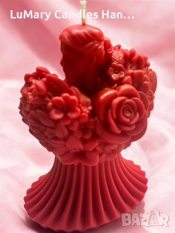 Свещ” Червената дама”, снимка 6 - Декорация за дома - 53223038