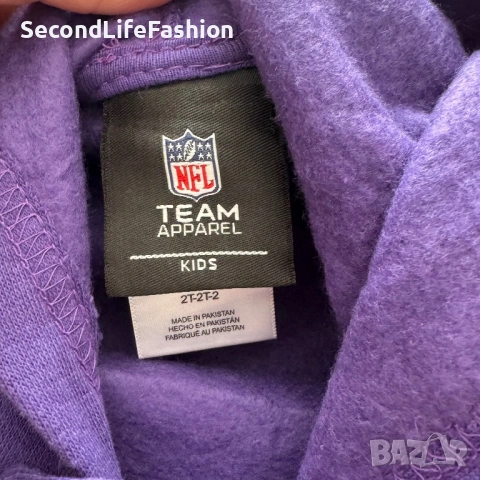 Детски суитшърт с качулка NFL Minnesota Vikings размер 2 г, снимка 4 - Детски Блузи и туники - 53781928