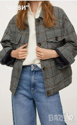 Дамско марково карирано яке тип риза, снимка 3 - Якета - 53304284