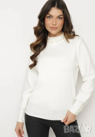 блуза тип риза с перли, снимка 2 - Блузи с дълъг ръкав и пуловери - 50452360