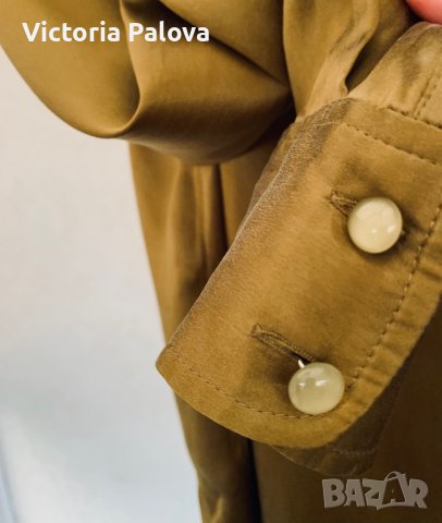 Красива копринена блуза ELÉGANCE цвят горчица, снимка 6 - Корсети, бюстиета, топове - 42012977