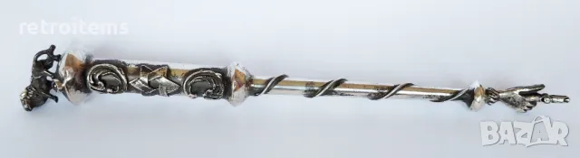 Царска Русия.Юдейски сребърен показалец за четене на Тора, снимка 1