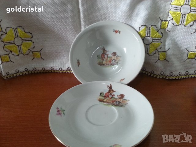 Български порцелан детски комплект за хранене , снимка 7 - Антикварни и старинни предмети - 41618299