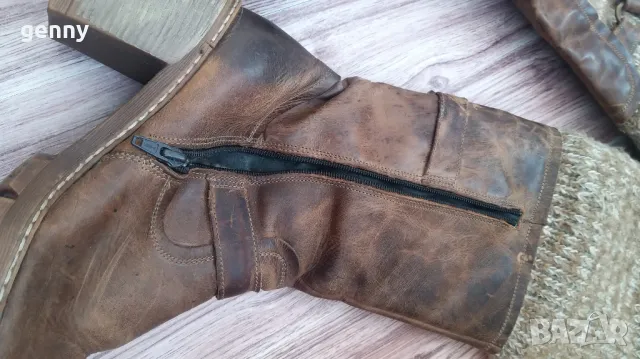 Намалена цена! Кожени топли ботуши, като нови, снимка 5 - Дамски ботуши - 49177364