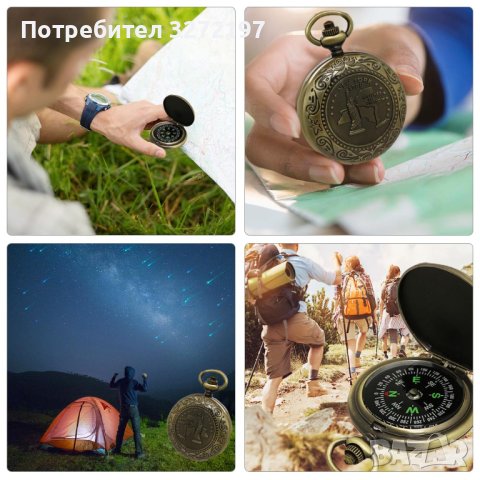 Ретро джобен Компас-Цинкова сплав,Ретро стил,Изискан външен вид, снимка 4 - Джобни - 40936571