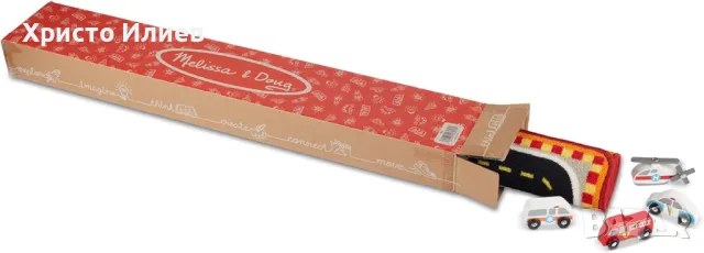Детско килимче Melissa and Doug с дървени превозни средства, снимка 6 - Други - 49986499