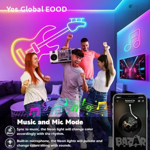 UERPO RGB неон LED лента 6м App и дистанционно, снимка 3 - Лед осветление - 53784750