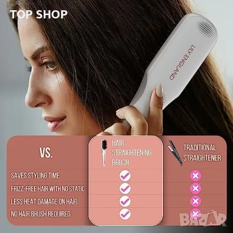 Нова Йонна Гореща четка за изправяне на коса/80-230°C Жени Прическа, снимка 2 - Тримери - 50240010