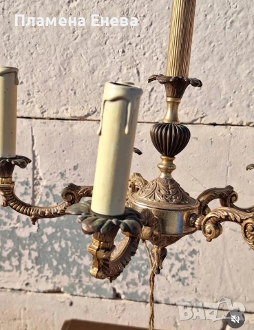 Бронзов полилей , снимка 6 - Лампи за таван - 53092538