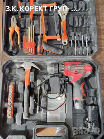Акумулаторен винтоверт + Инструменти
