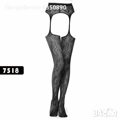 Еротично бельо Чорапогащник с интимен отвор с жартиерен колан - Код С-7518, снимка 3 - Бельо - 51973565