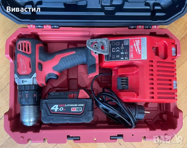 Винтоверт Milwaukee с две скорости и удар Милуоки. Машината е внос от Германия, снимка 2 - Винтоверти - 46389129