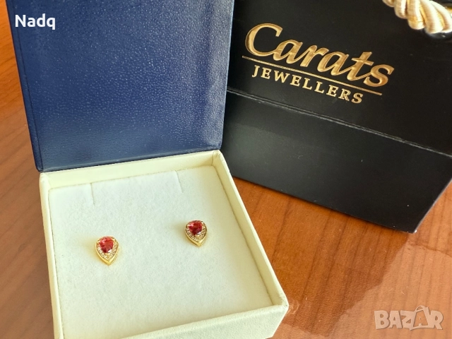 Чисто нови сребърни обеци със златно покритие